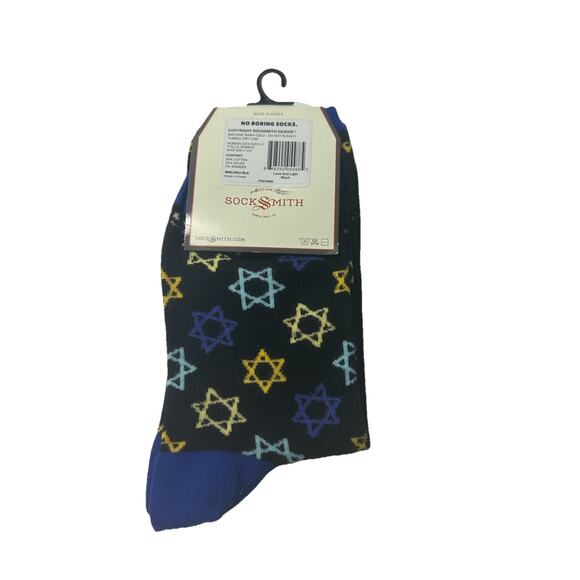 Socksmith Hanukkah Socks Women’s Crew Love & Light Menorah Stars of David NWT - Picture 2 of 4